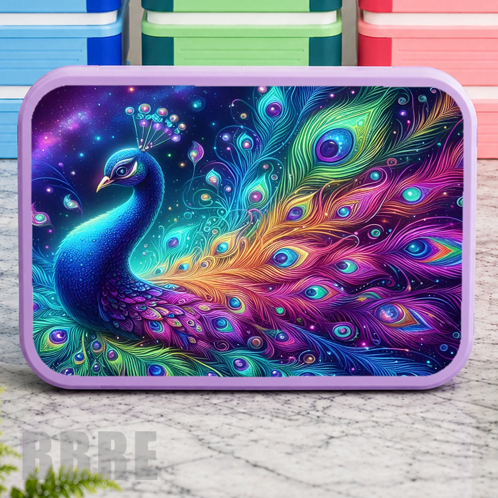 Peacock Elegance Lunch Box Transfer