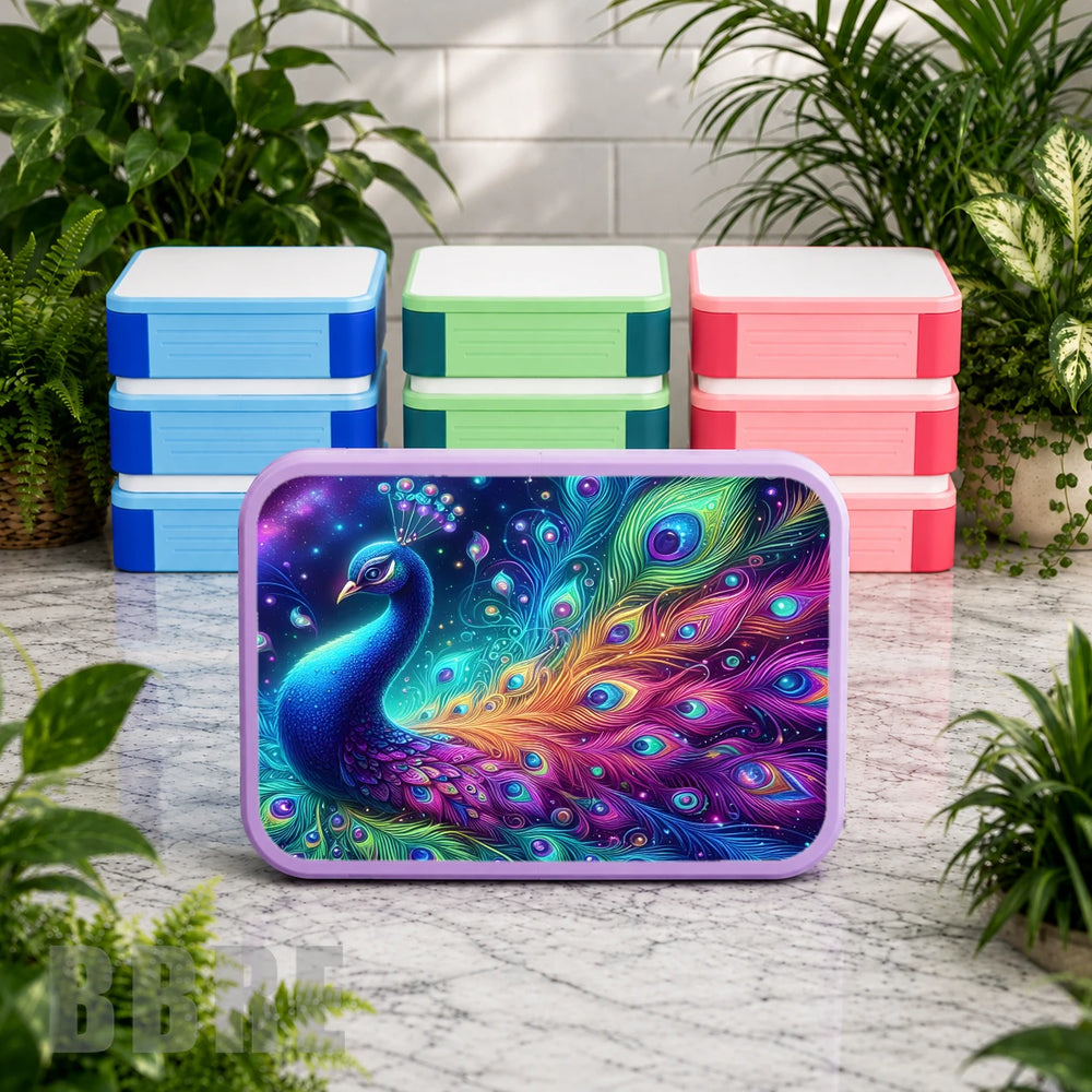 Peacock Elegance Lunch Box Transfer
