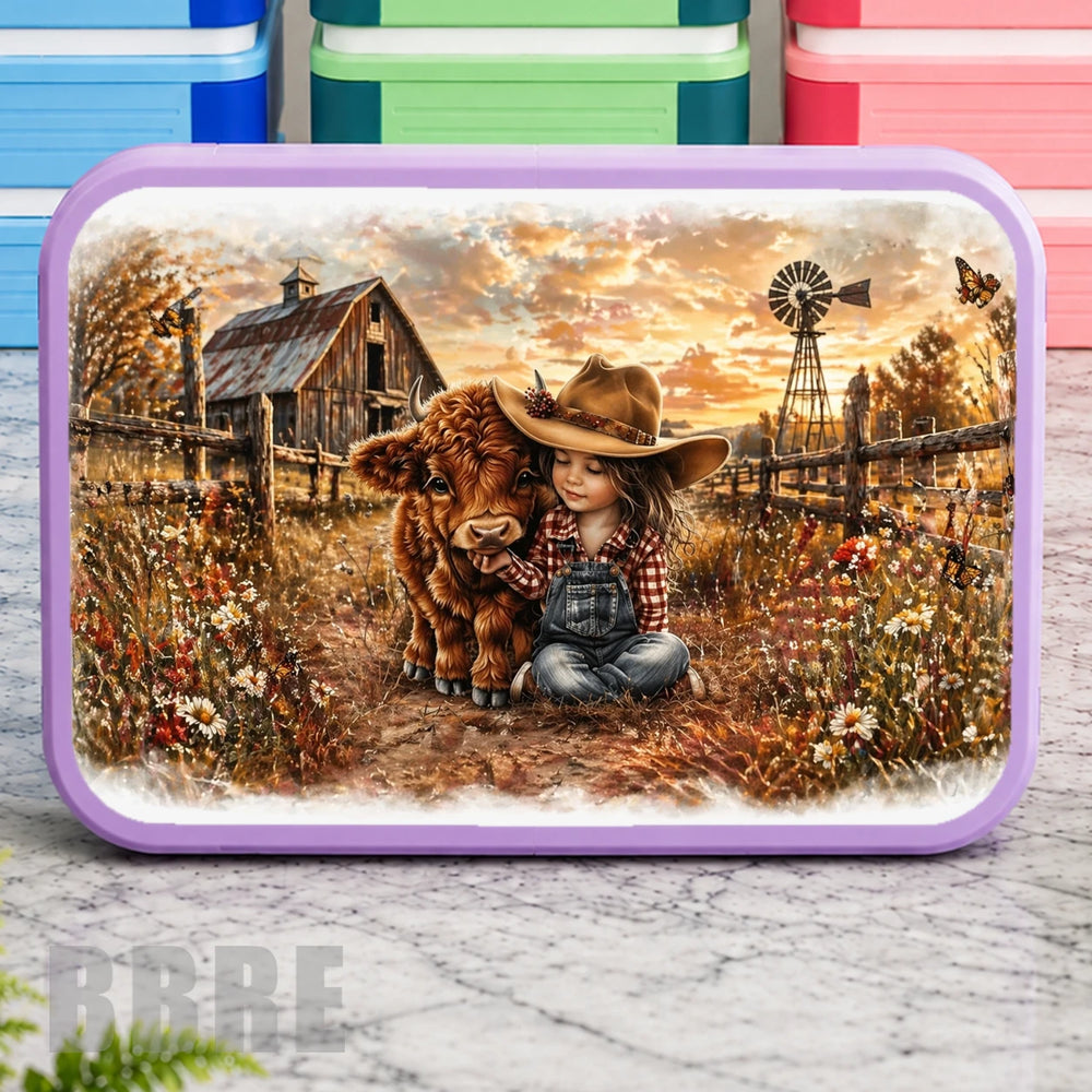Farm Girl Lunch Box Transfer