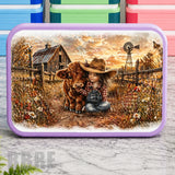 Farm Girl Lunch Box Transfer