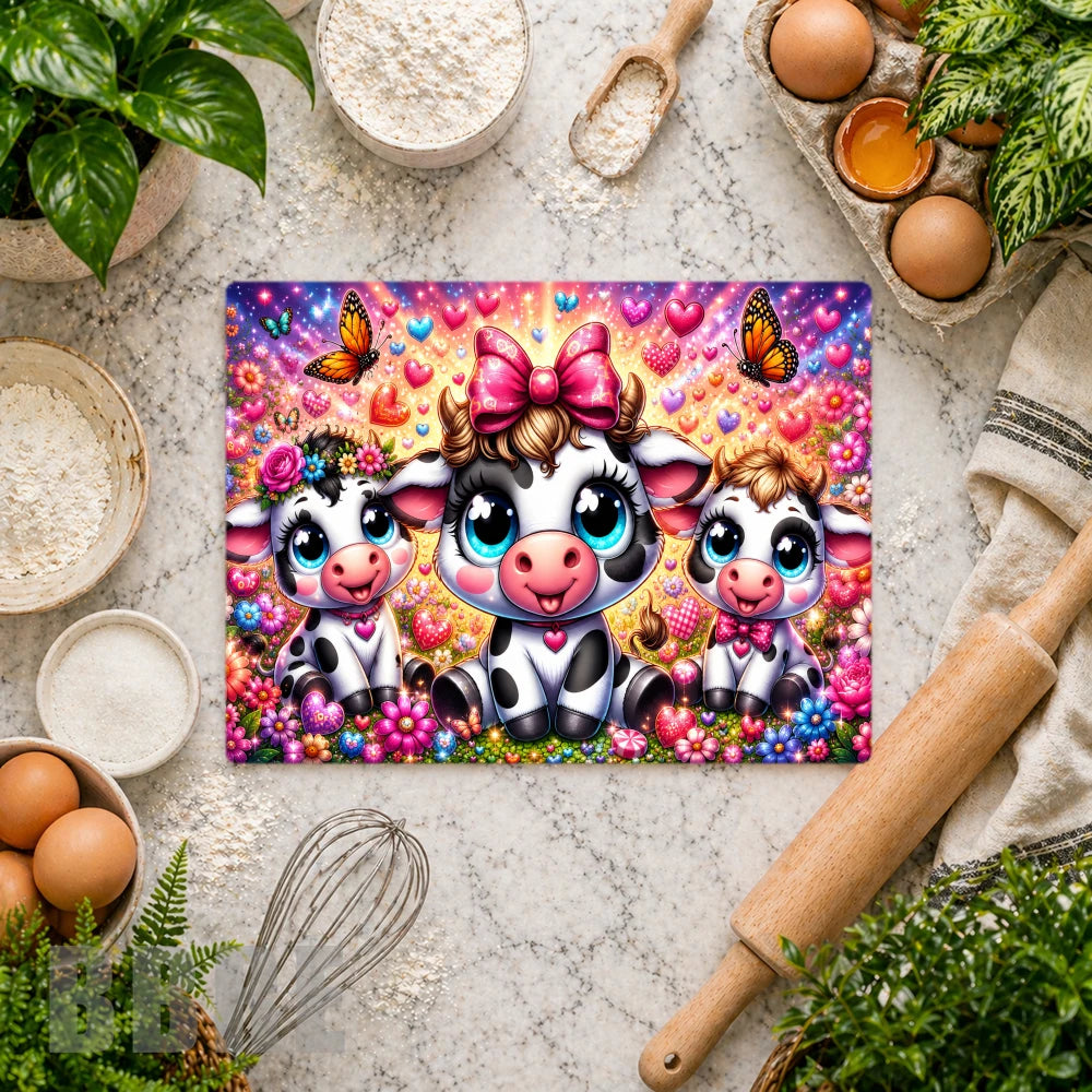 Cute Cow Trio Vertical Mockup