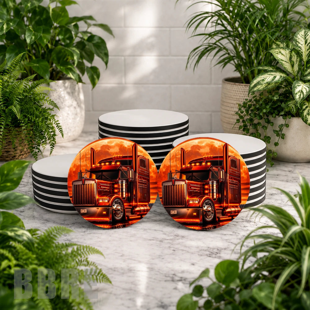 Orange Truck Product Mockup
