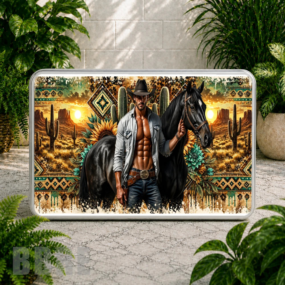 Cowboy Sunset Coaster Sublimation Wrap