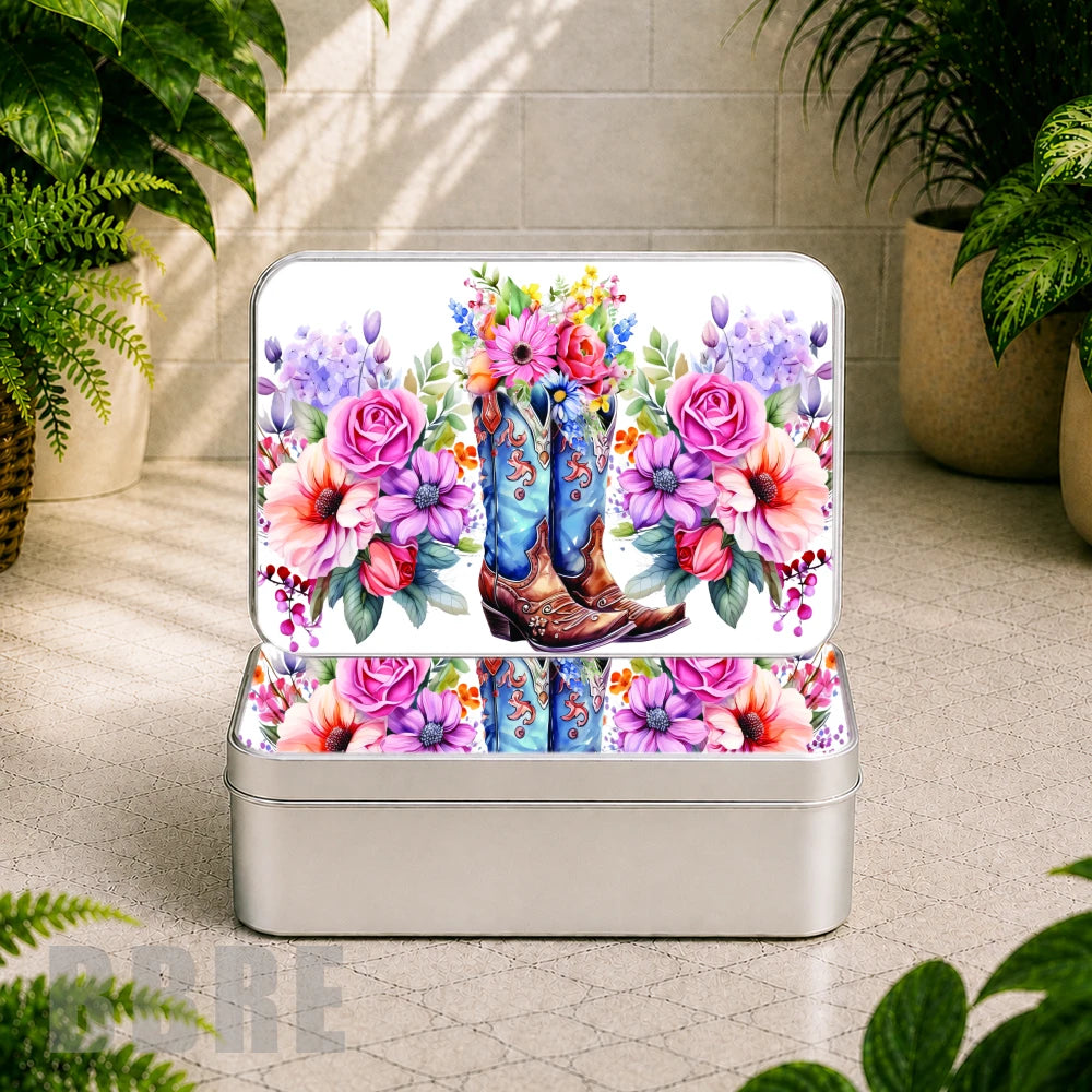 Floral Cowboy Boots Product Mockup
