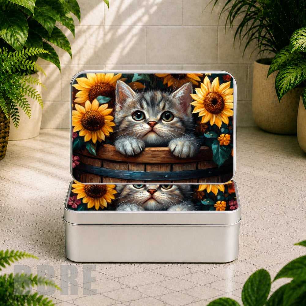 Kitten Sunflowers Product Mockup