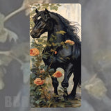 Floral Black Horse Faded Image