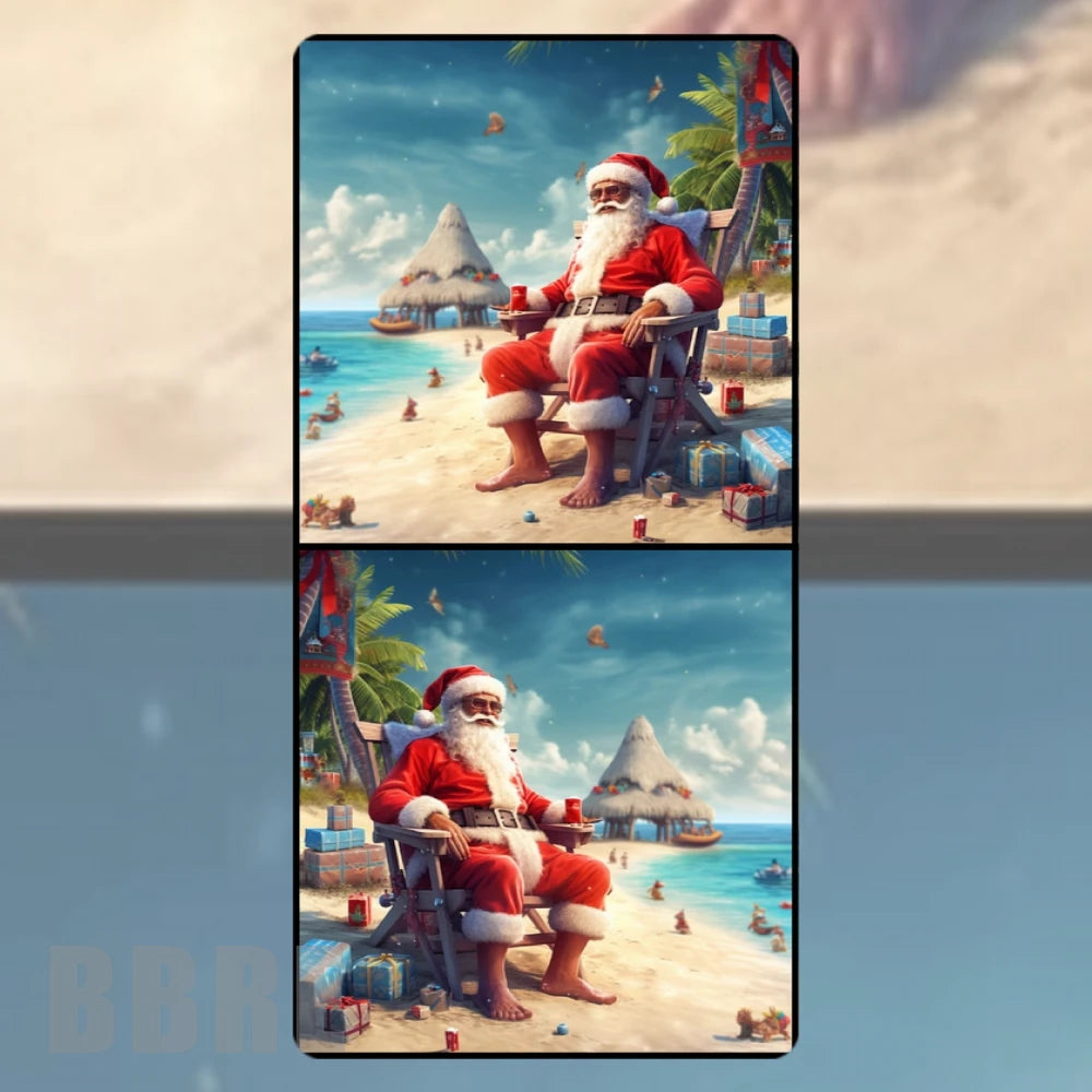 Santa Beach 4 Faded Image