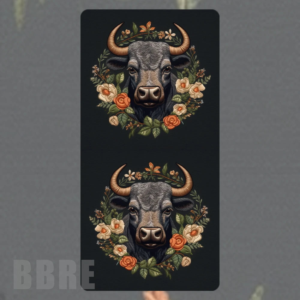 Floral Bull Faded Image