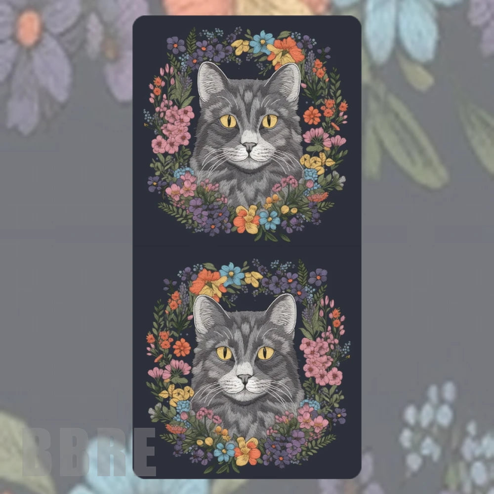 Floral Cat Faded Image