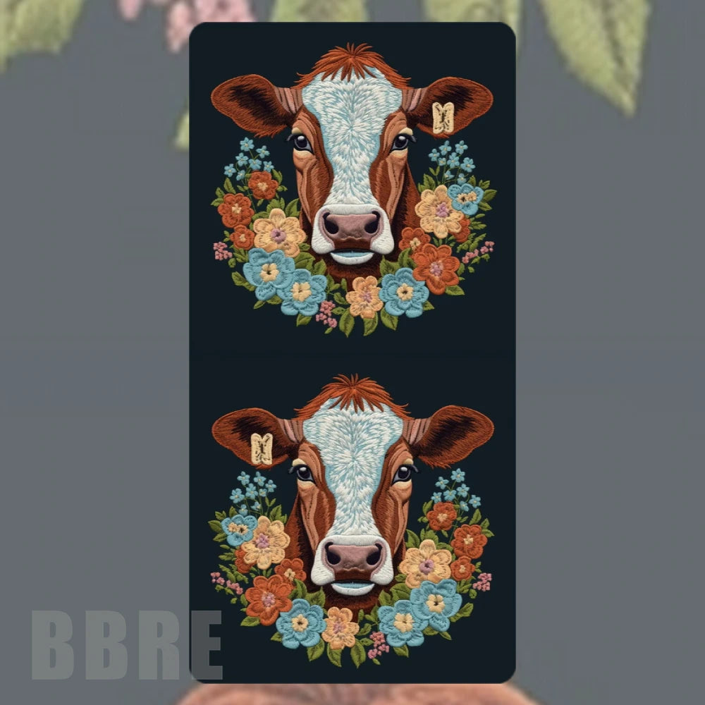 Floral Cow 2 Faded Image