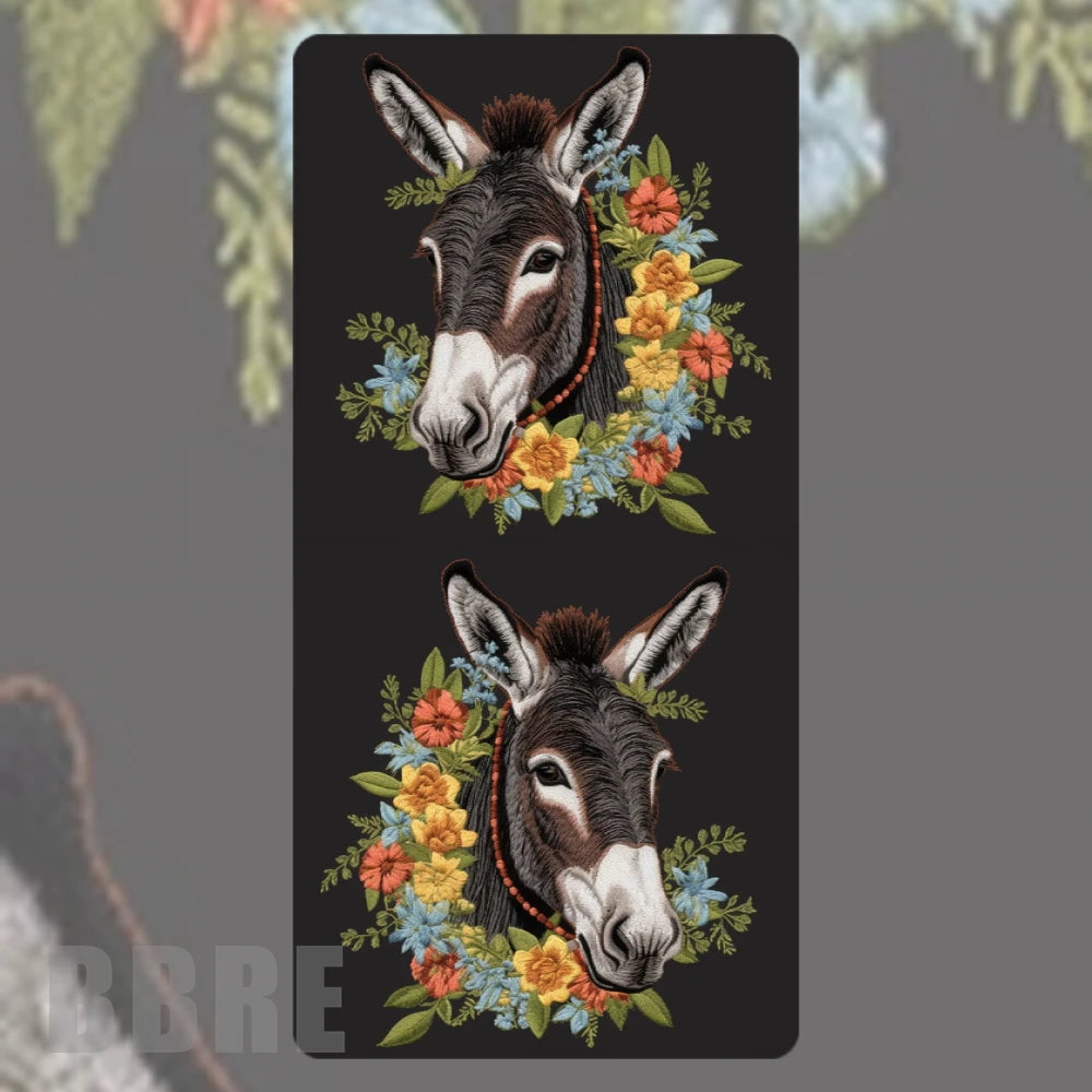 Floral Donkey Faded Image