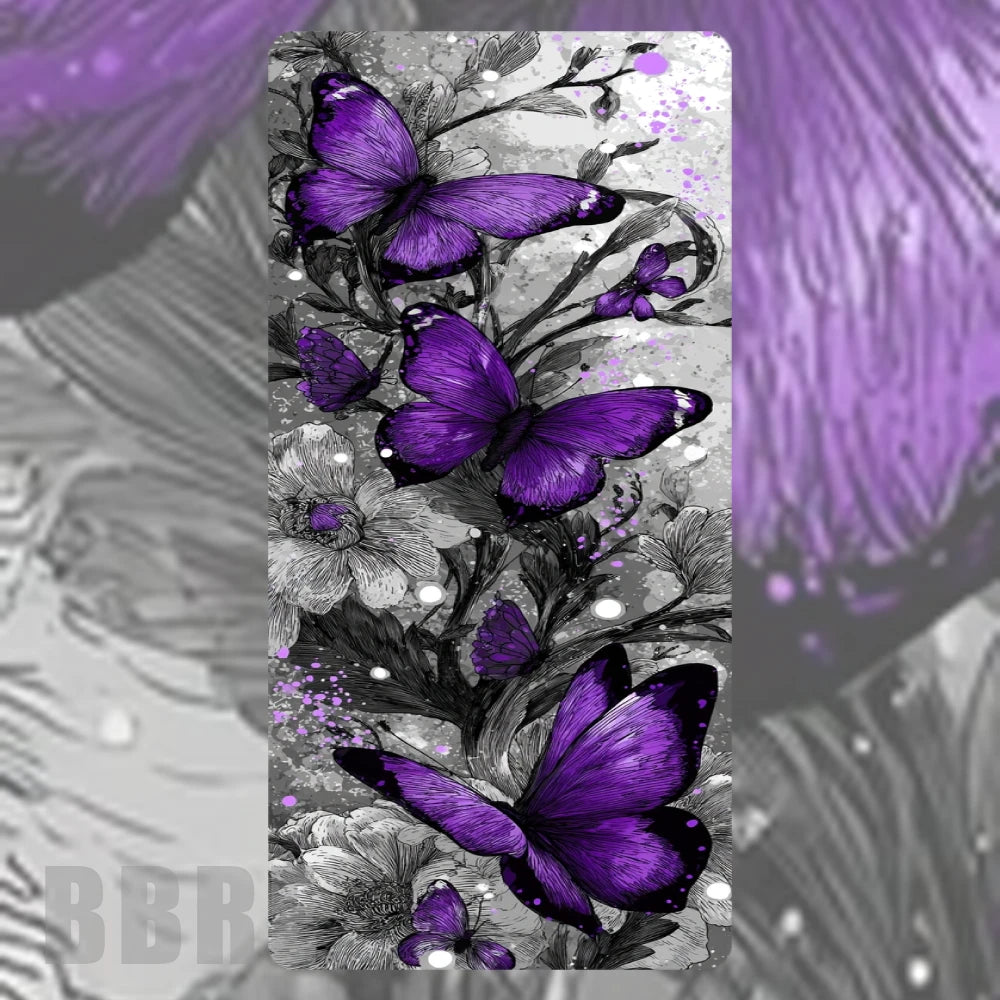 Purple Butterflies Faded Image