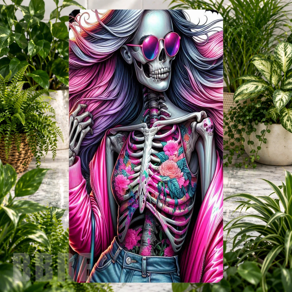 Floral Skeleton Phone Stand Transfer