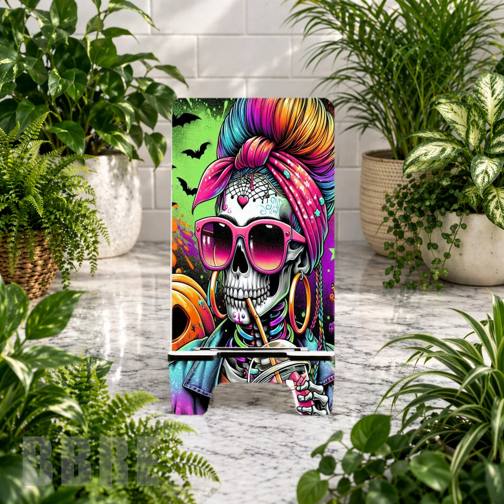 Colorful Skull 5 Phone Stand Transfer