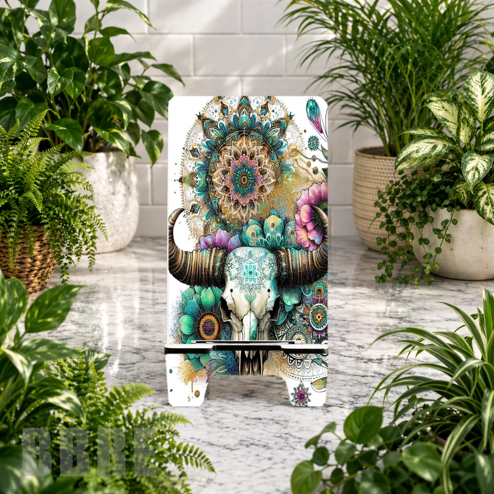 Floral Skull 3 Phone Stand Transfer