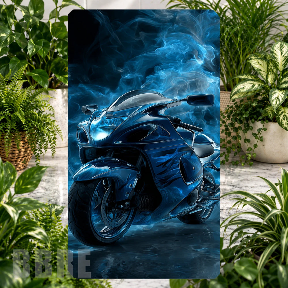 Blue Motorcycle Phone Stand Transfer