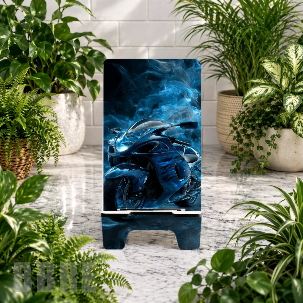 Blue Motorcycle Phone Stand Transfer