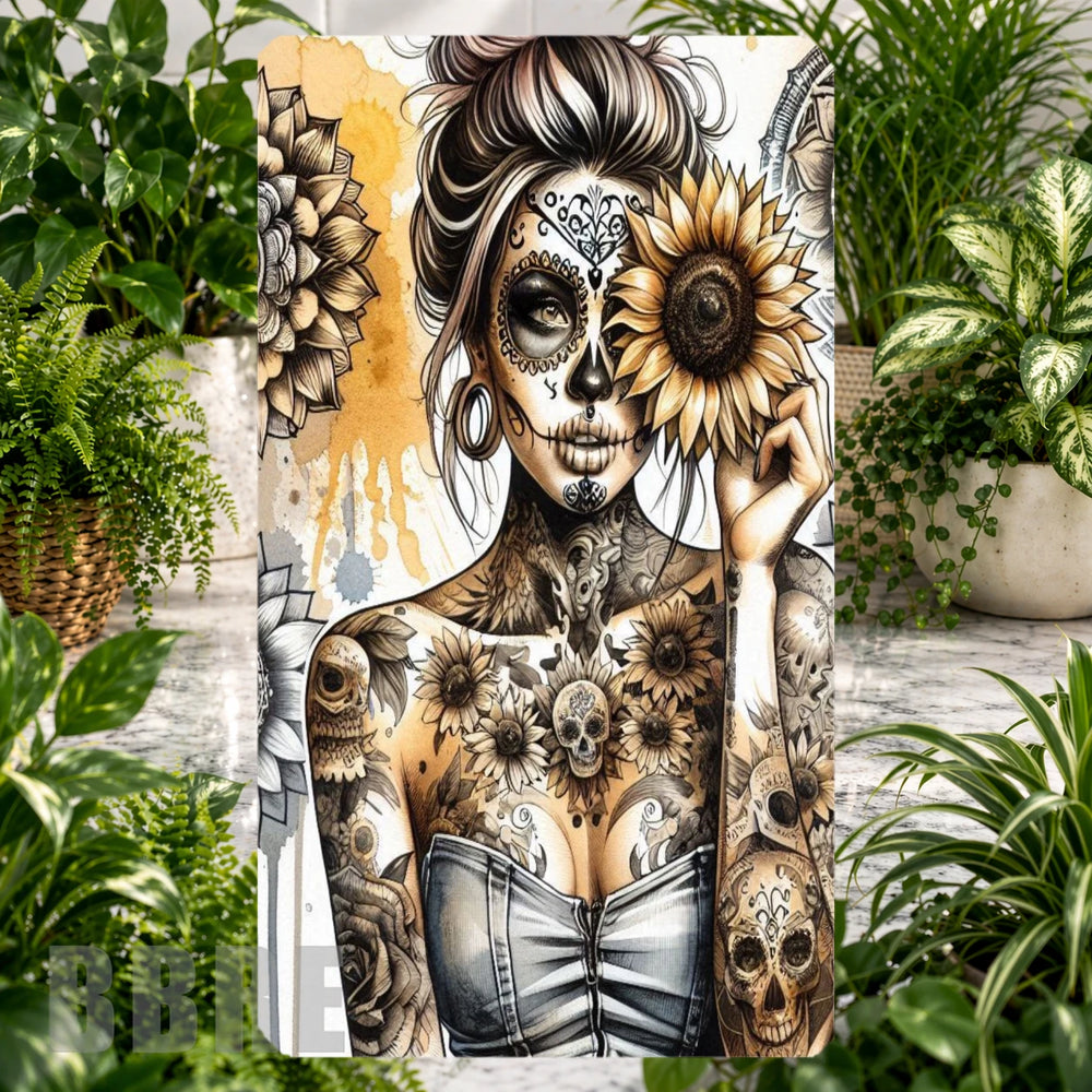 Sunflower Skull 2 Phone Stand Transfer