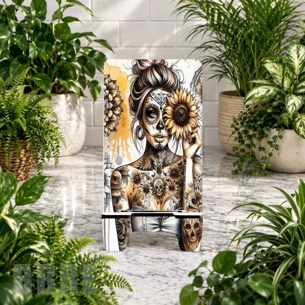 Sunflower Skull 2 Phone Stand Transfer