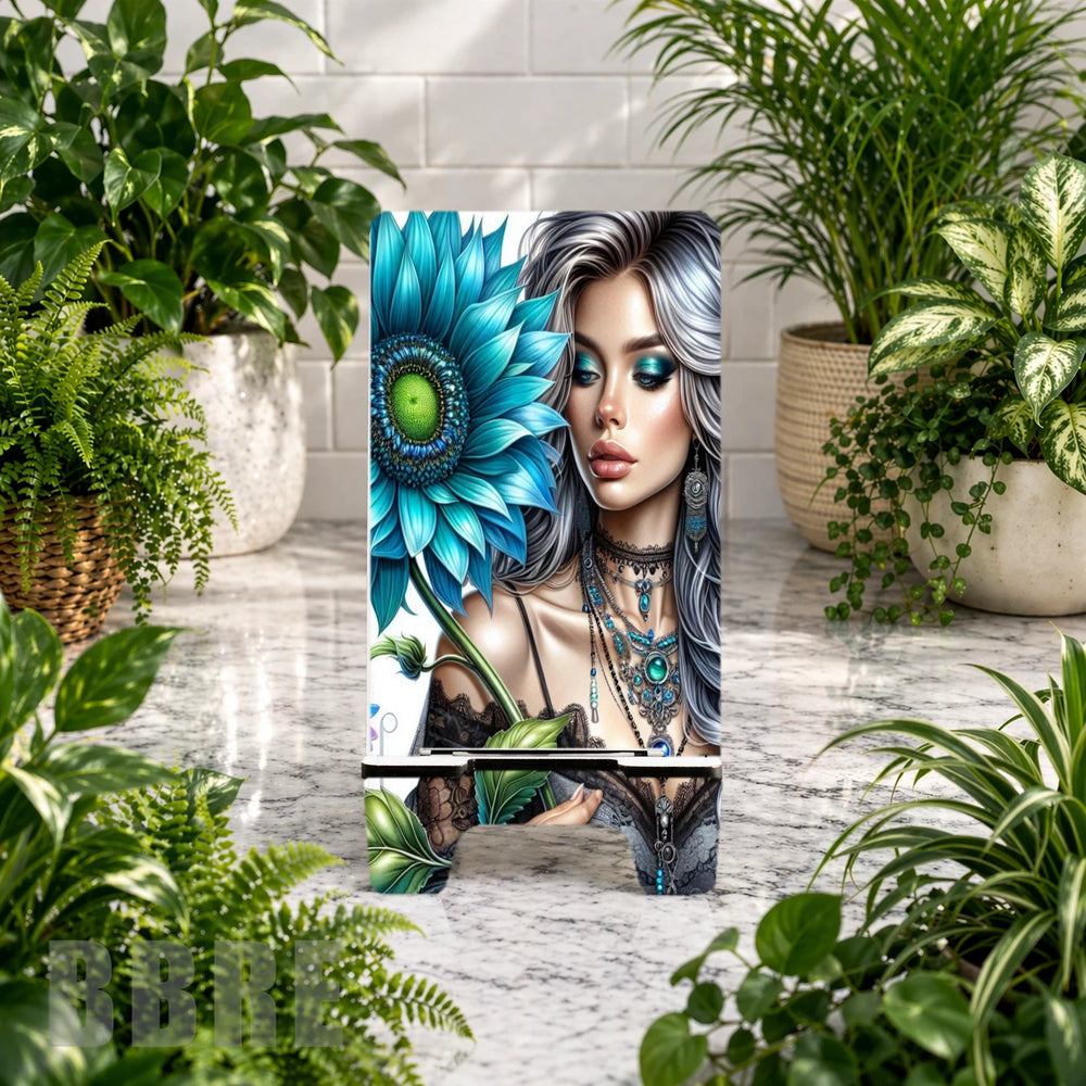 Blue Flower Phone Stand Transfer