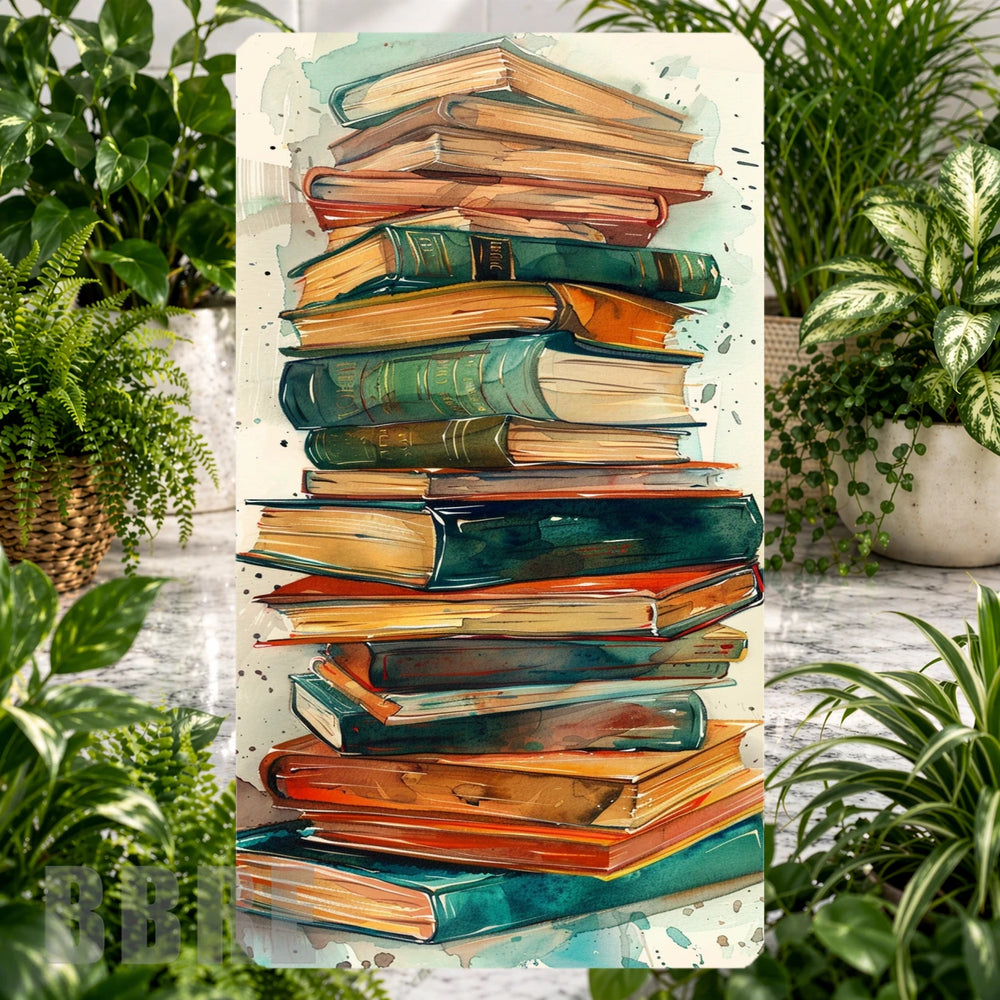 Stacked Books Phone Stand Transfer