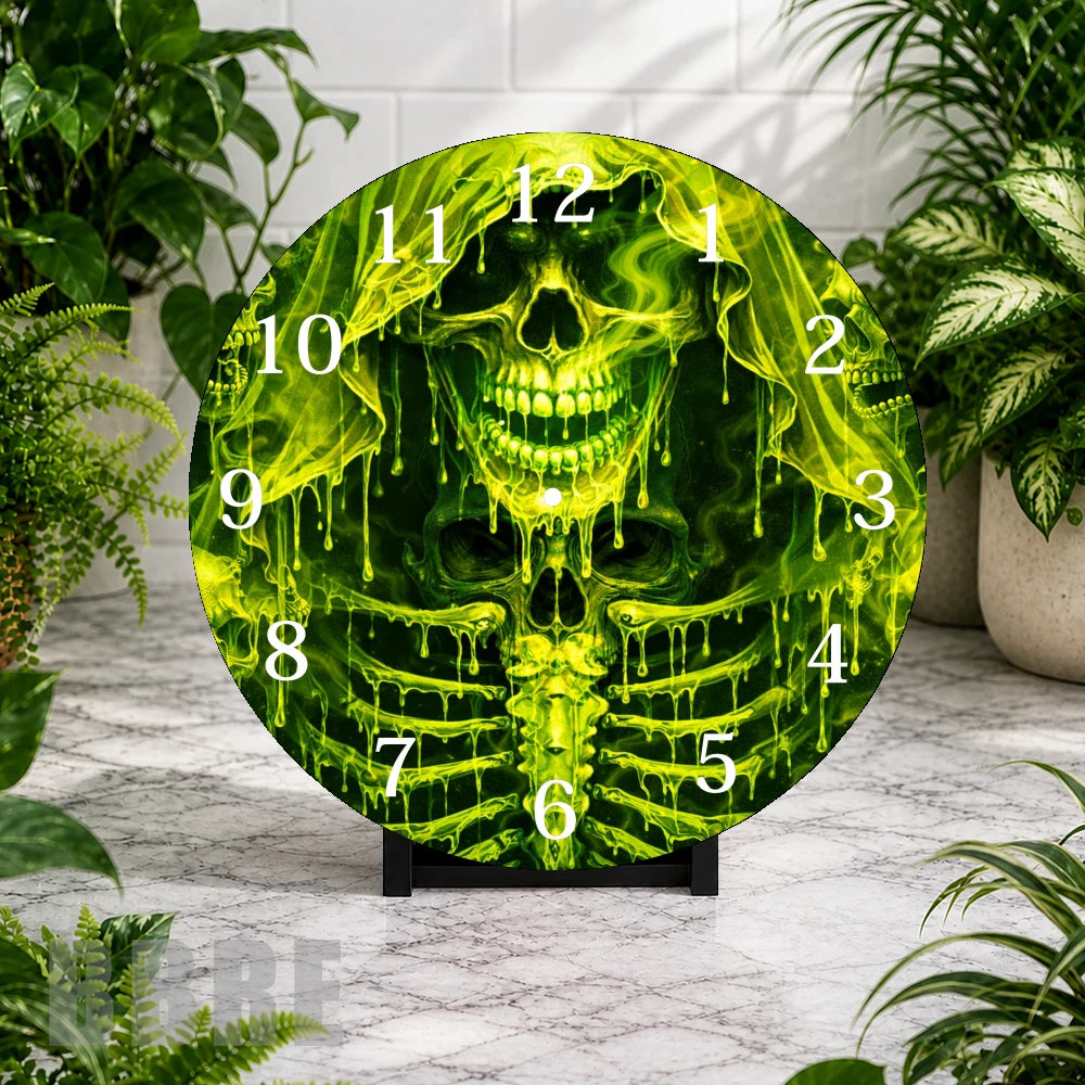 Neon Skull Clock Mockup,