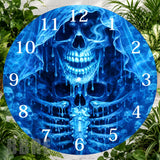 Blue Skull Clock Sublimation Wrap,