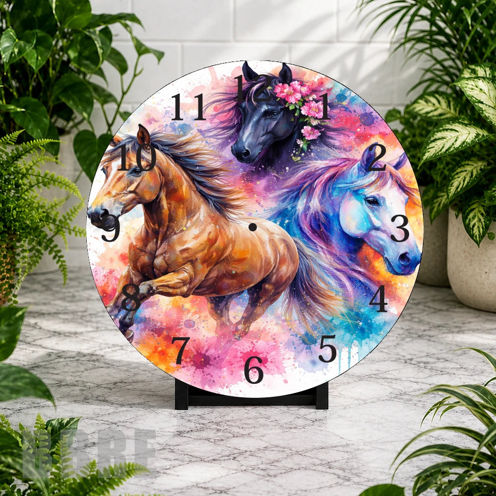 Majestic Horses Clock Mockup,