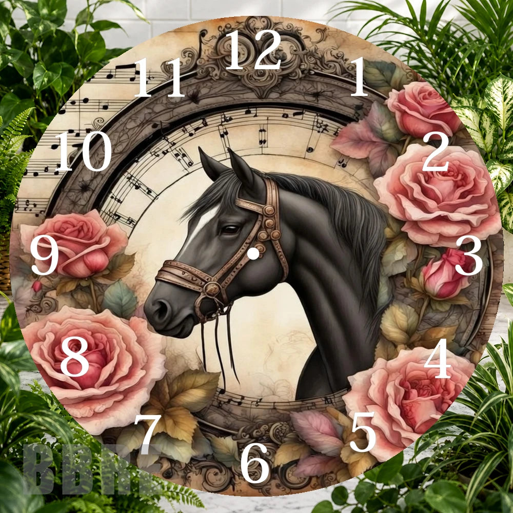 Elegant Horse Clock Sublimation Wrap,