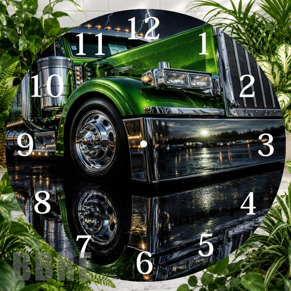 Green Truck Clock Sublimation Wrap,