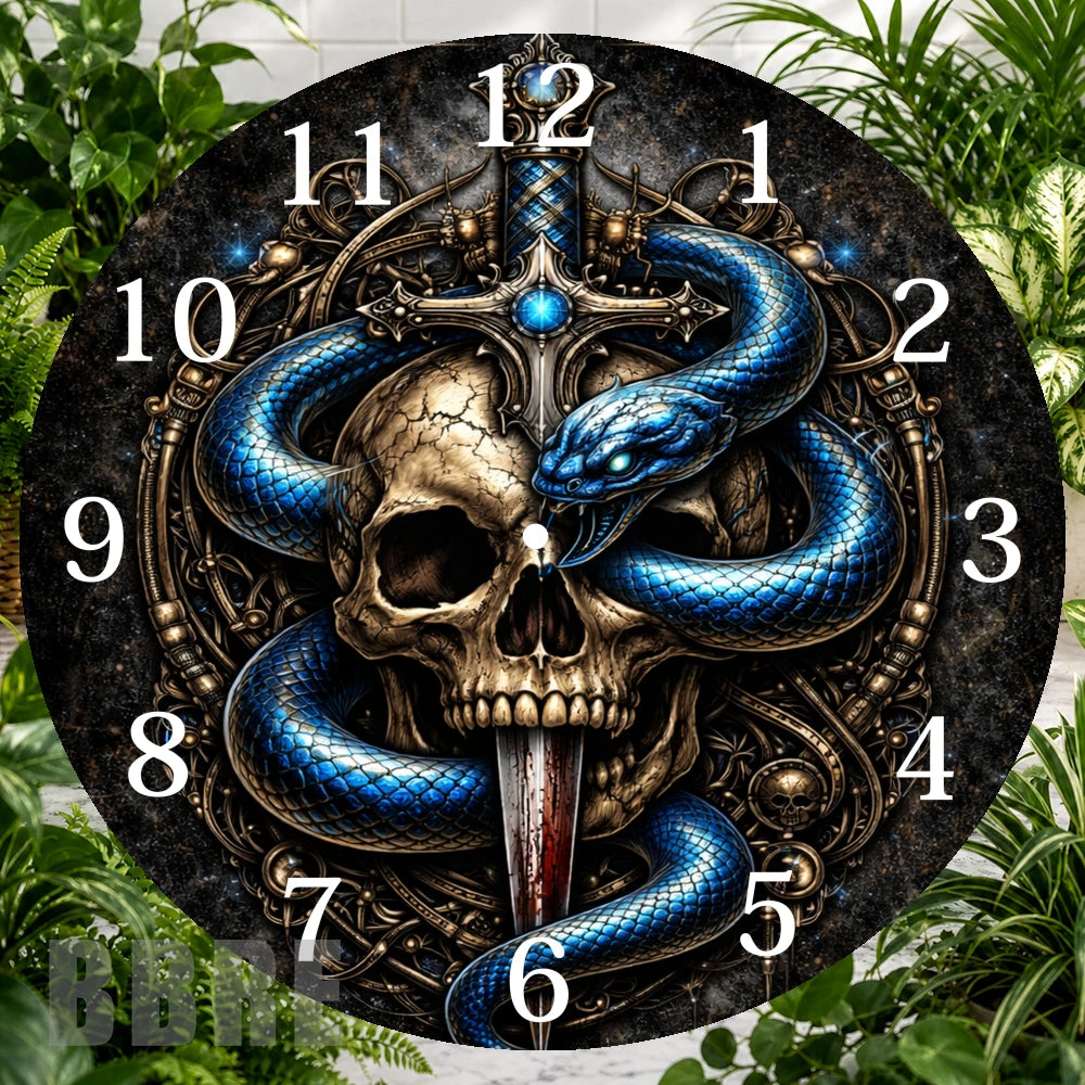 Skull Snake Clock Sublimation Wrap,