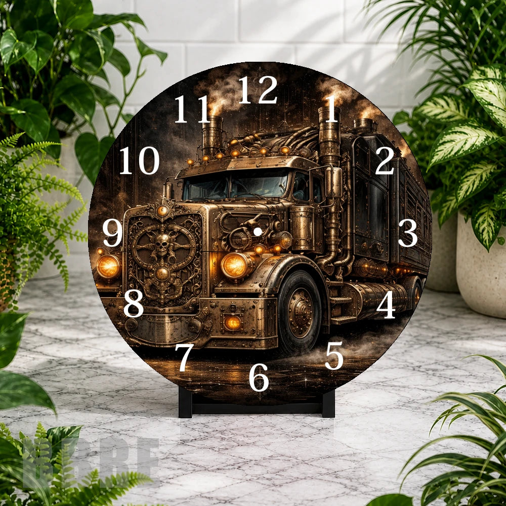 Steampunk Truck Clock Mockup,