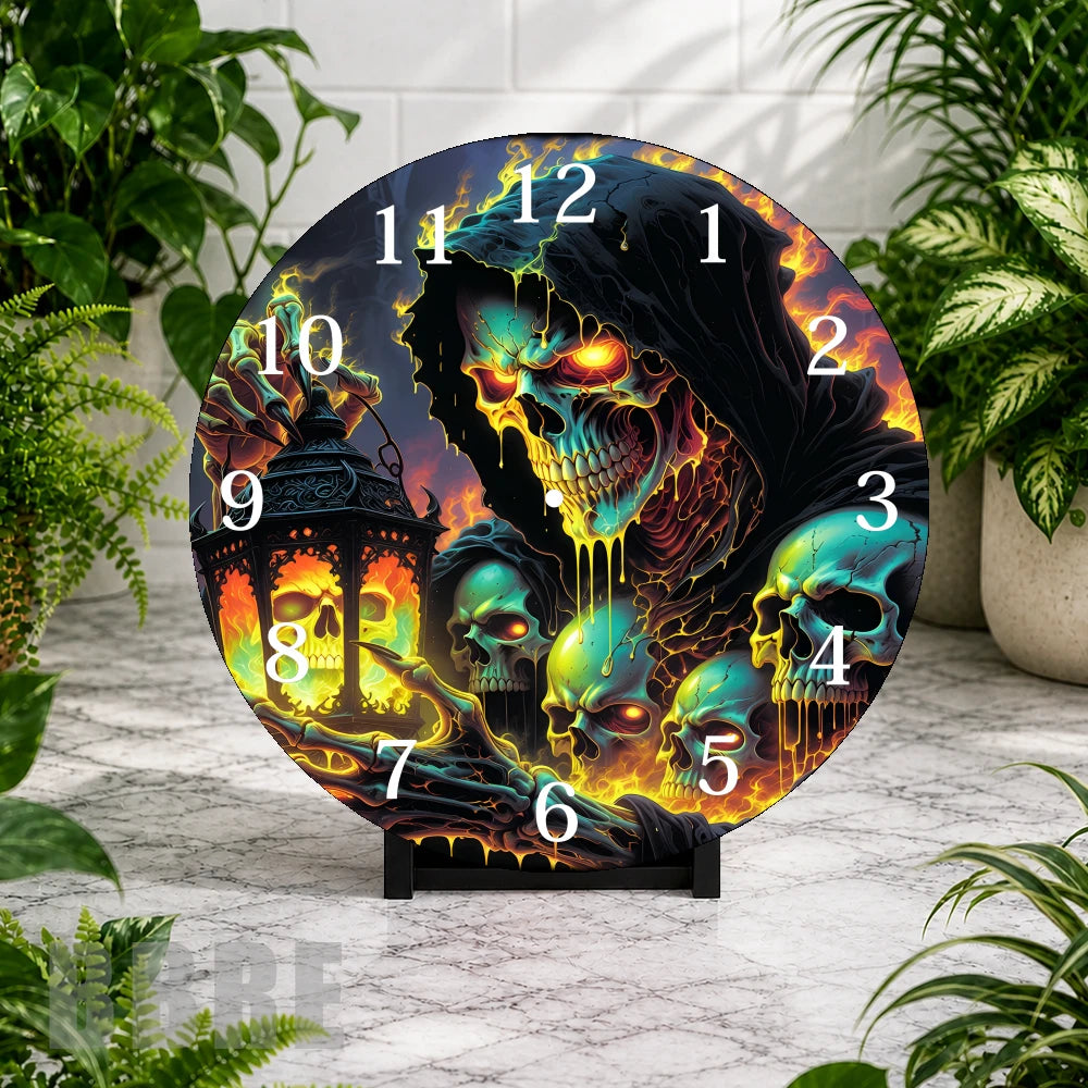 Skull Lantern Clock Mockup,