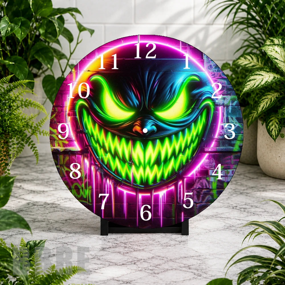 Neon Grin Clock Mockup,
