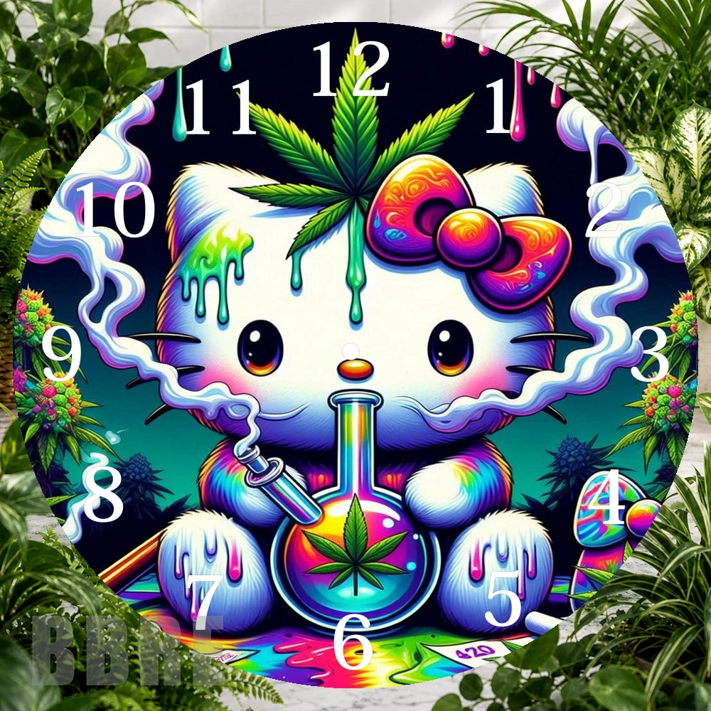Cute Cannabis Clock Sublimation Wrap,
