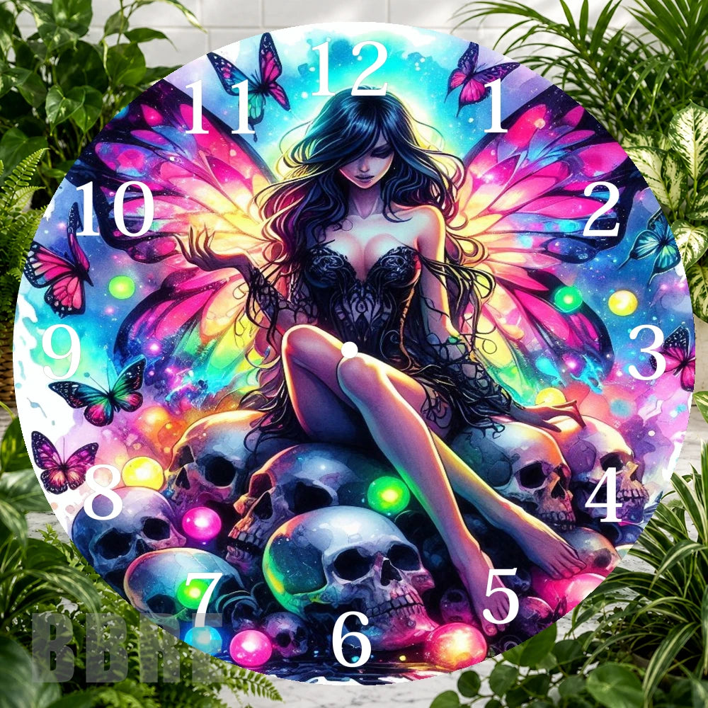 Fairy Skull Clock Sublimation Wrap,