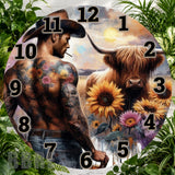 Cowboy And Cow Clock Sublimation Wrap,