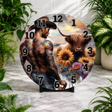 Cowboy And Cow Clock Mockup,