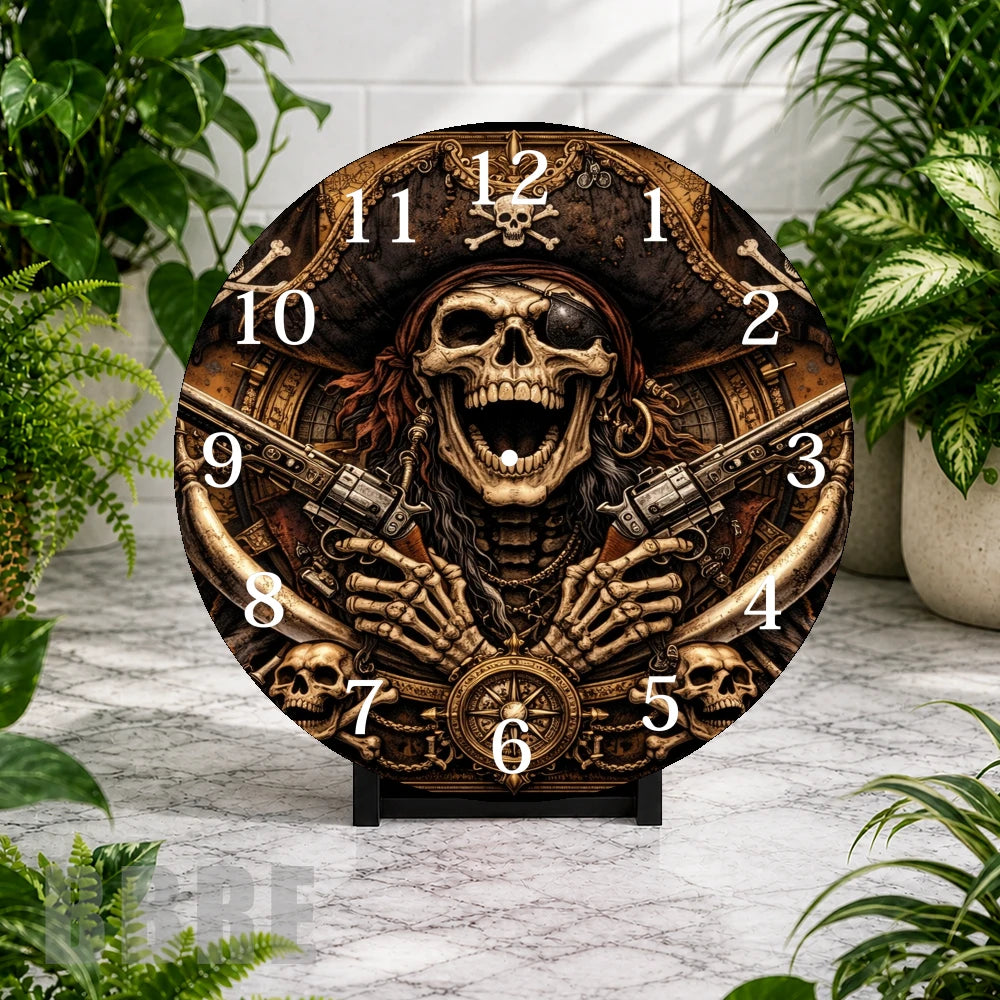 Pirate Skull Clock Mockup,