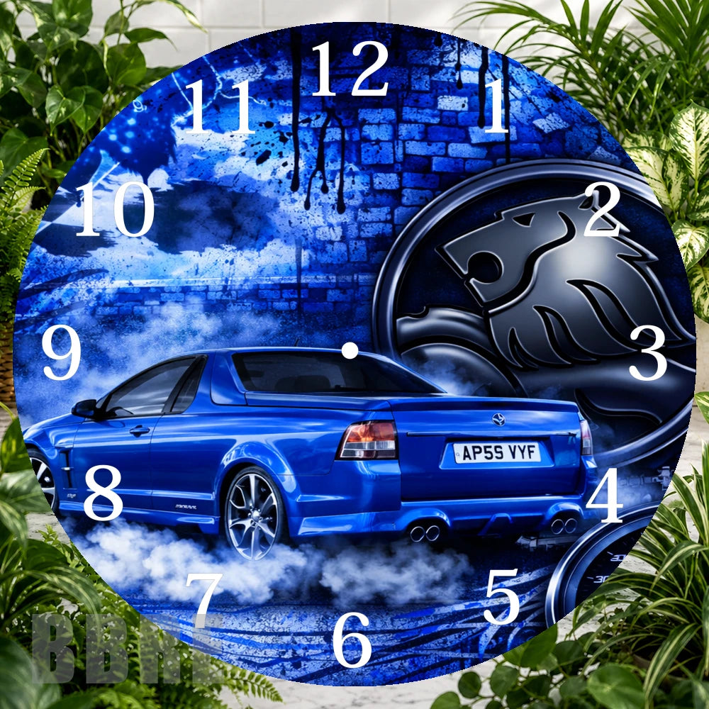 Blue Muscle Car Clock Sublimation Wrap,