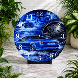 Blue Muscle Car Clock Mockup,