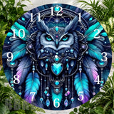 Majestic Owl Clock Sublimation Wrap,