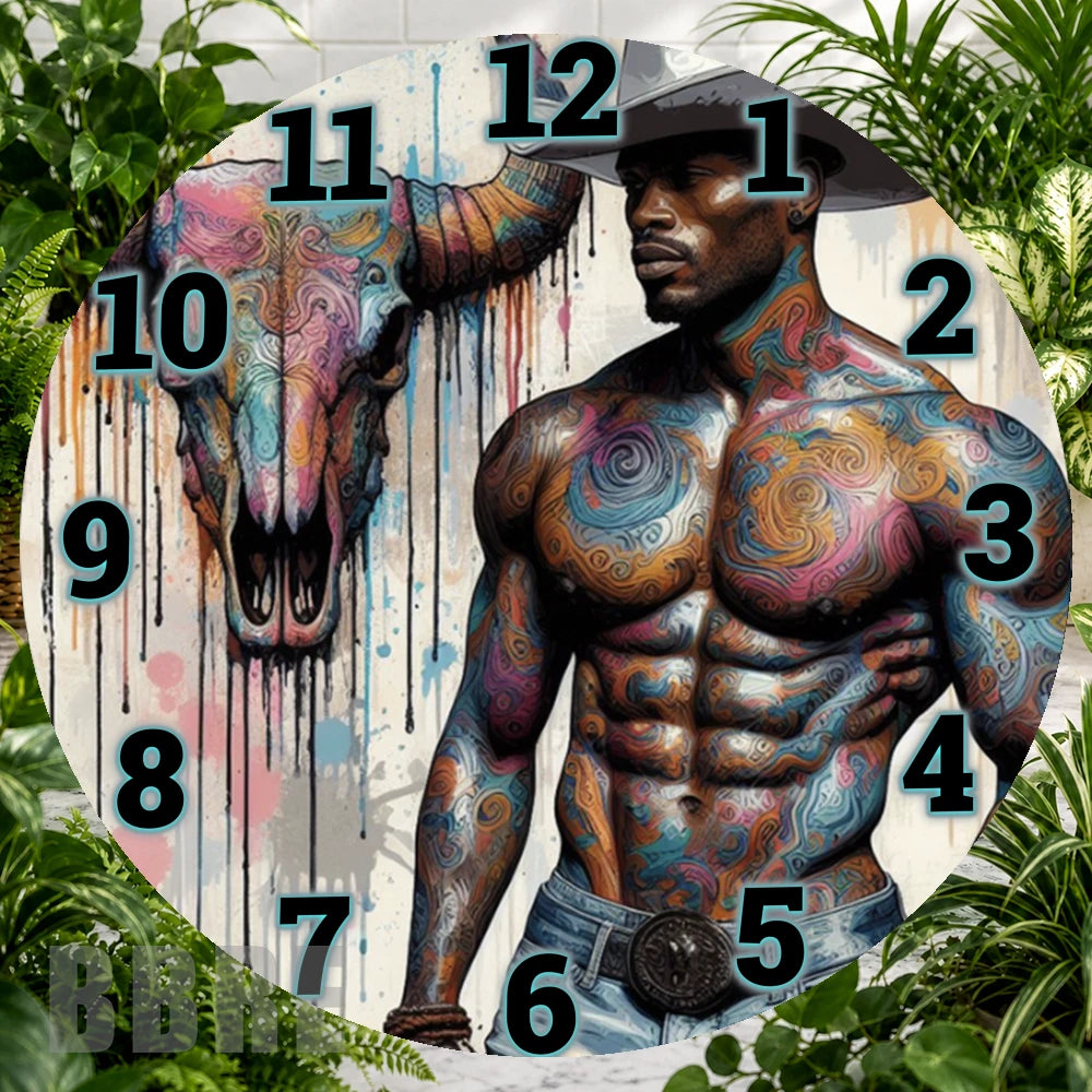 Tattooed Cowboy Clock Sublimation Wrap,