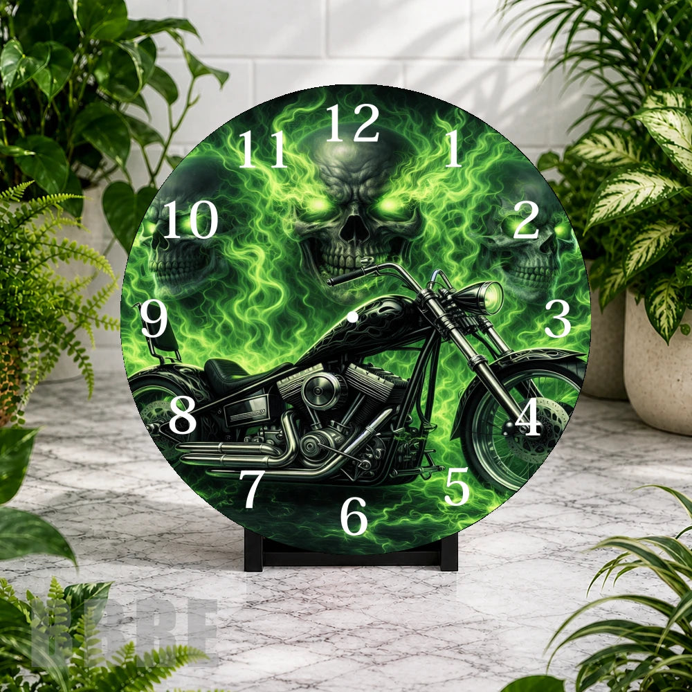 Green Skull 3 Clock Mockup,