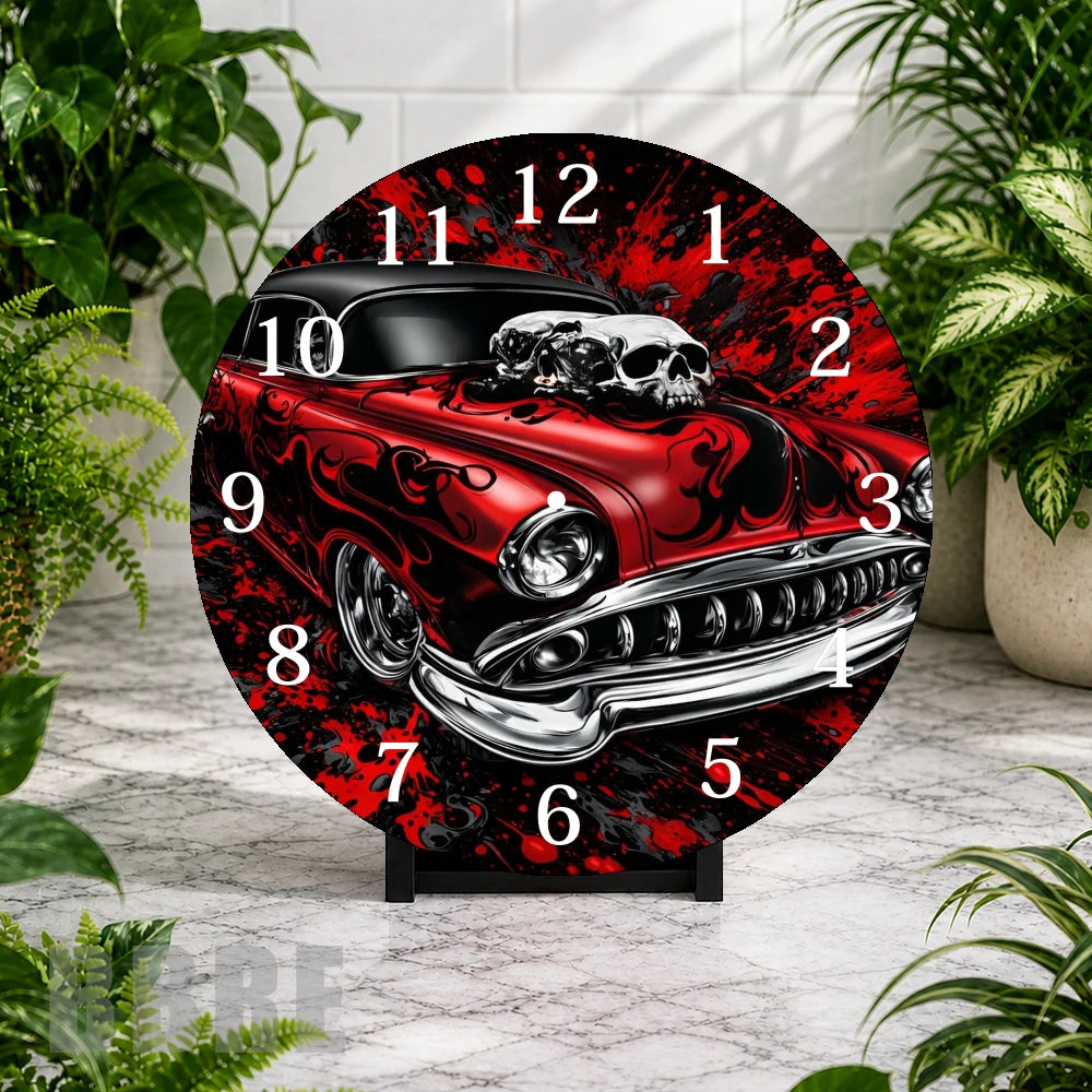Classic Skull Clock Mockup,