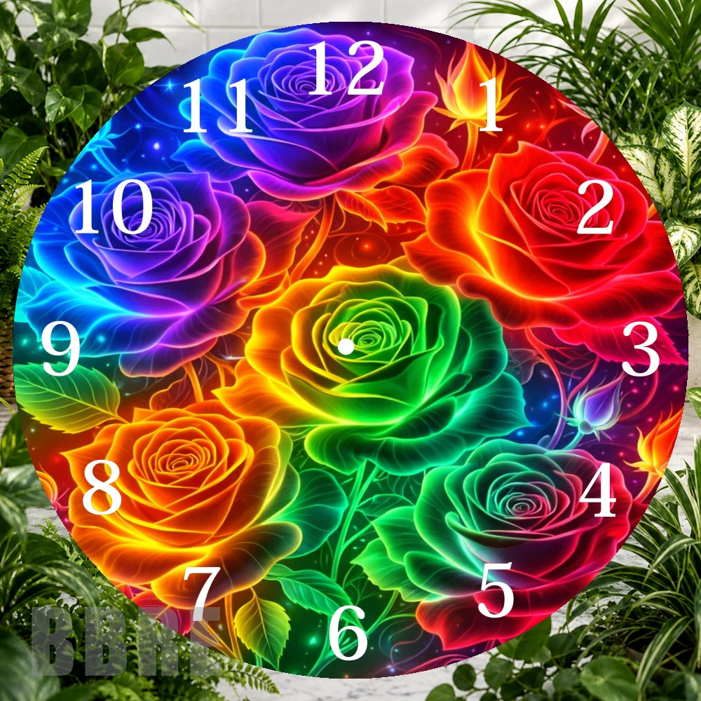 Colorful Roses Clock Sublimation Wrap,