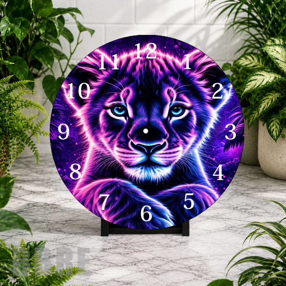 Vibrant Lion Clock Mockup,