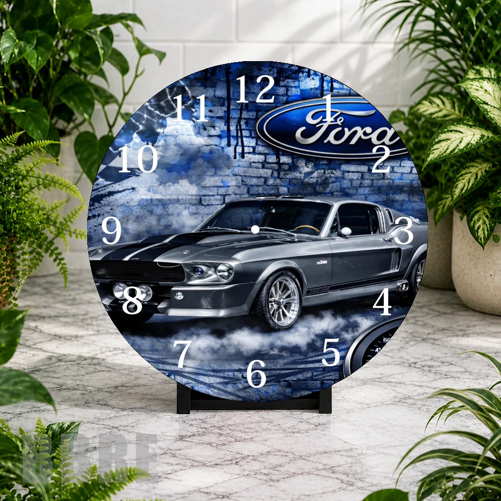 Classic Mustang Clock Mockup,