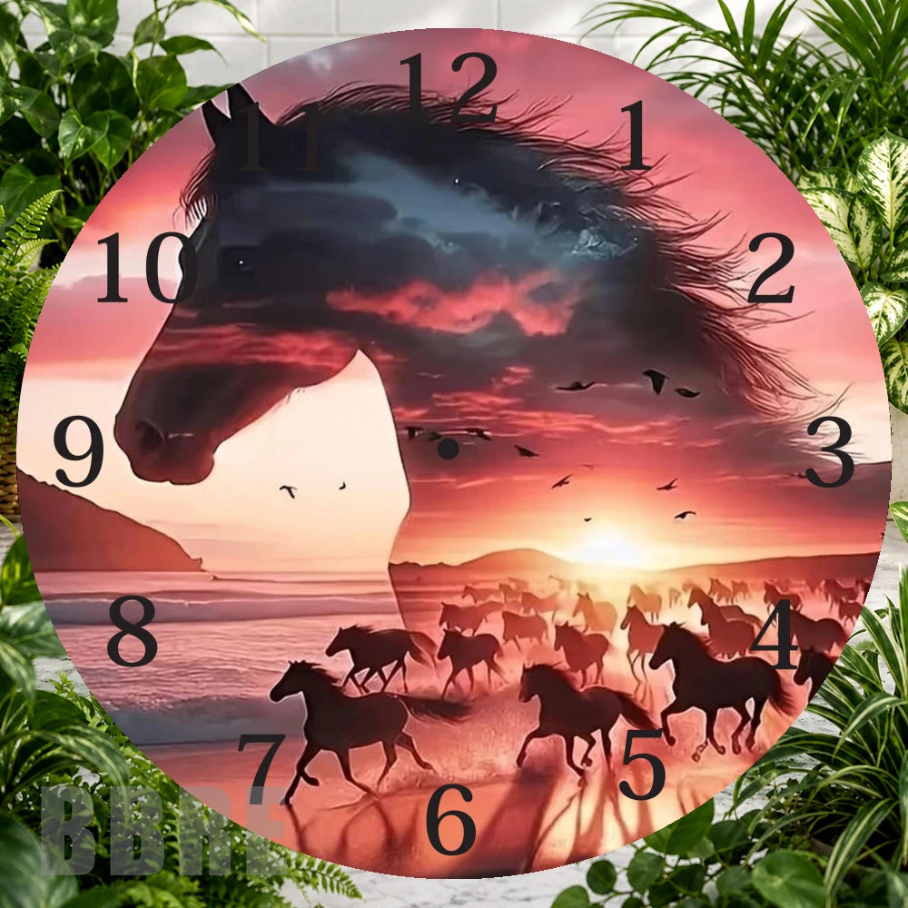 Majestic Horses 4 Clock Sublimation Wrap,
