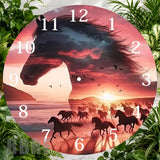 Majestic Horses 5 Clock Sublimation Wrap,